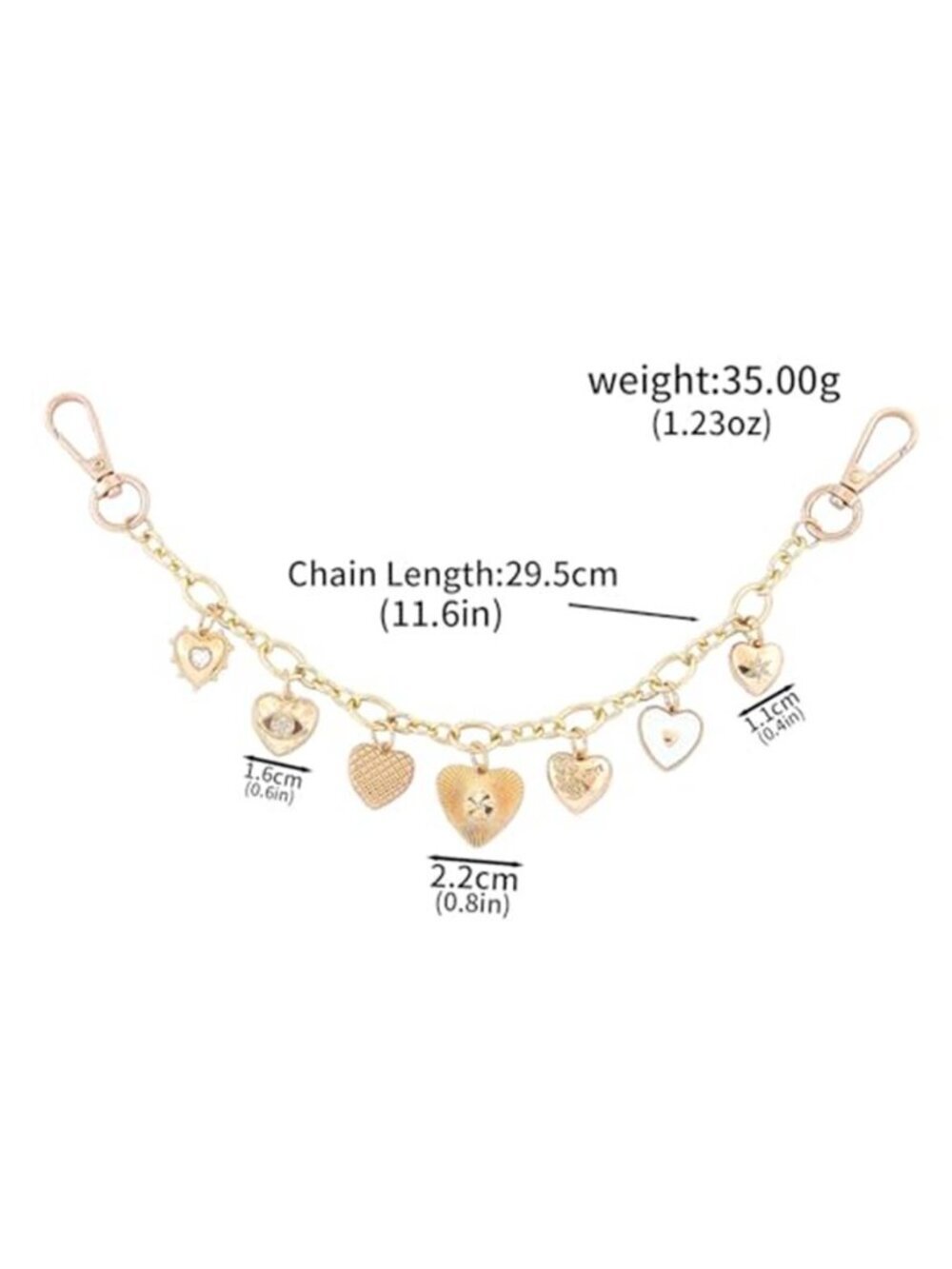 Bag Purse Charm Chain for Handbags - Gold Key Chain Accessories - Cute Keychain - Picture 6 of 7